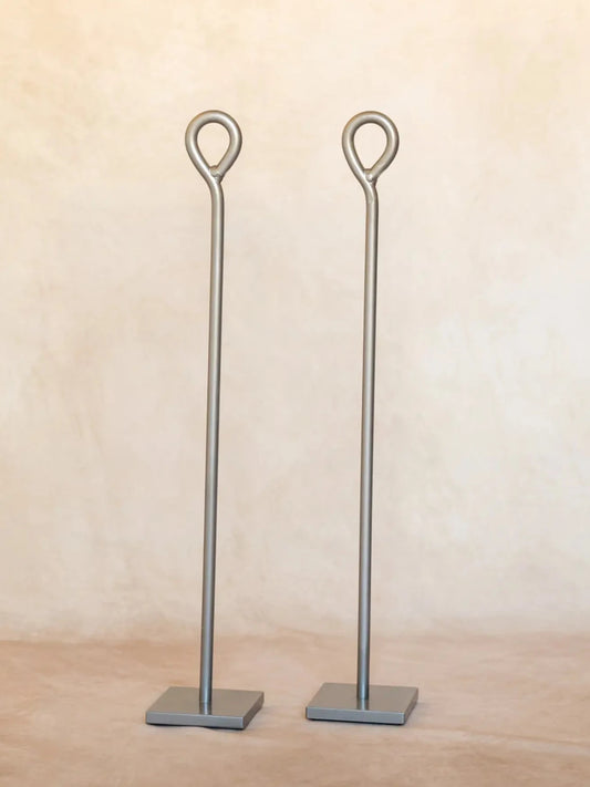 24" Party Post Set - Silver Finish